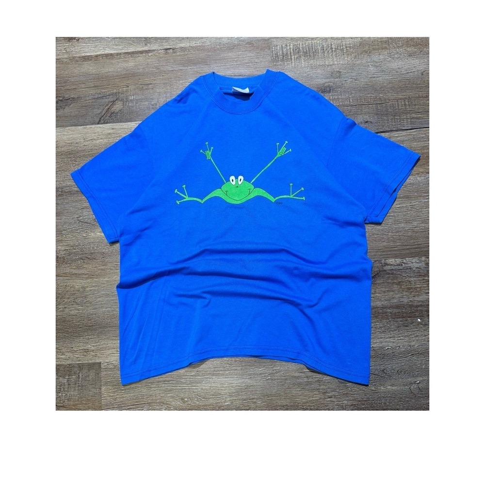 Vintage 2003 Peace‎ Frogs Smiling Frog Graphic T-Shirt